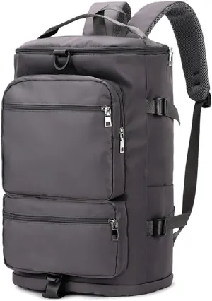 3-Way Travel Duffel Backpack/Water Resistant Wet Pocket Shoes Compartment/Duffle Weekender Bag/Sling Duffel/Gym & Casual Duffel (Gray)
