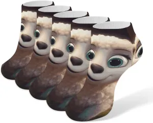 5 Pairs Ankle Socks Soft Breathable No Show Socks Comfortable Cotton Low Cut Casual Socks for Women Men Smiling Lamb