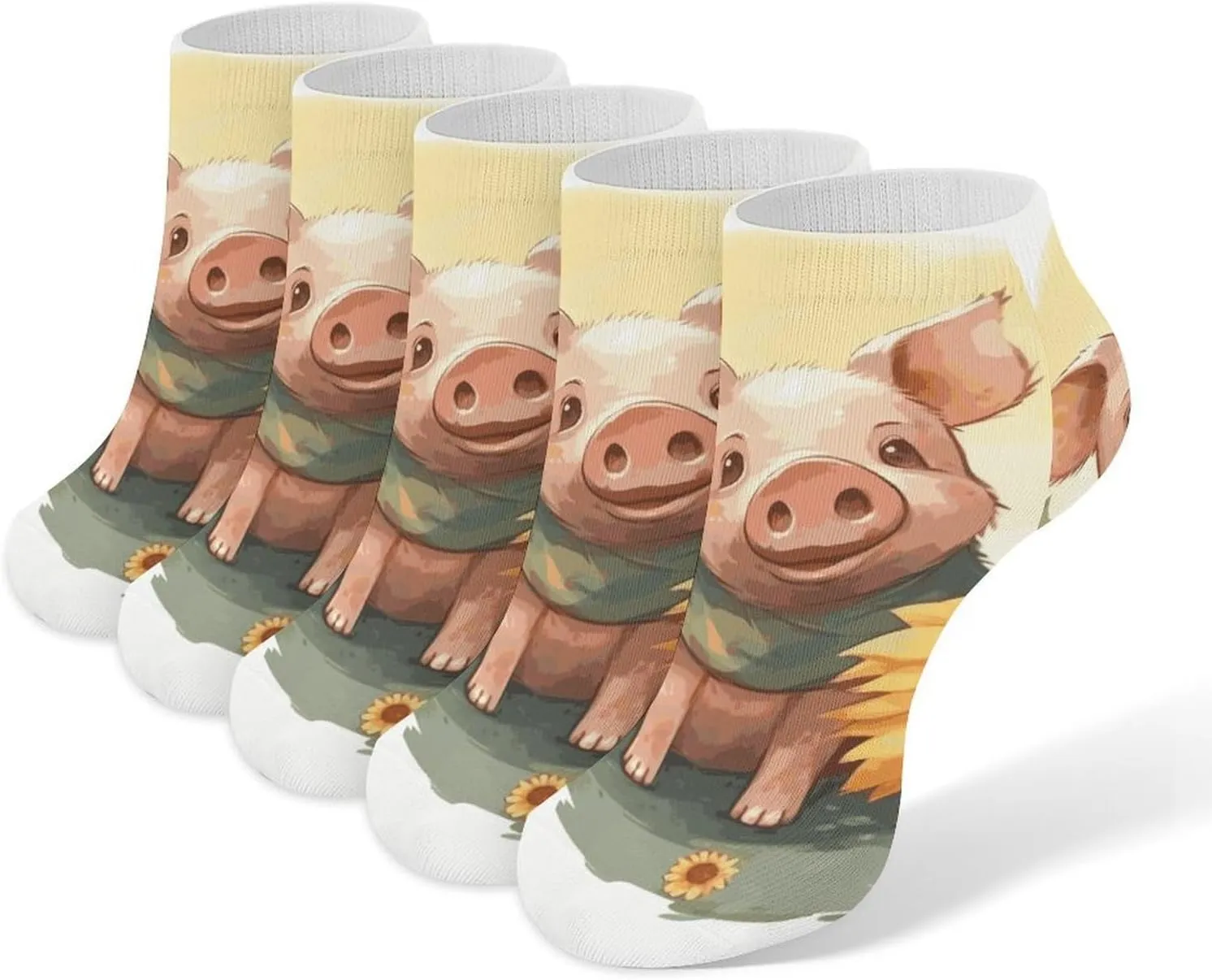 5 Pairs Ankle Socks Soft Breathable No Show Socks Comfortable Cotton Low Cut Casual Socks for Women Men Smiling_79746673