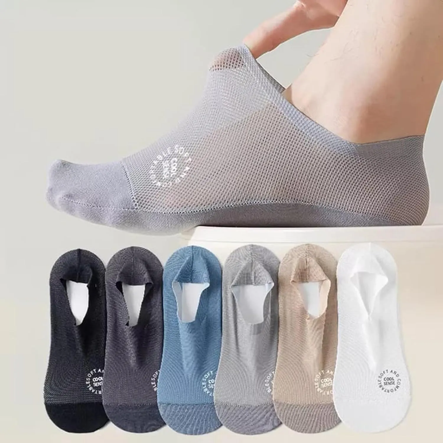 6Pairs Ultra Thin Liner Socks Non Slip ComBed Cotton No Show Socks  Breathable Seamless Low Cut Sock for Men and Women