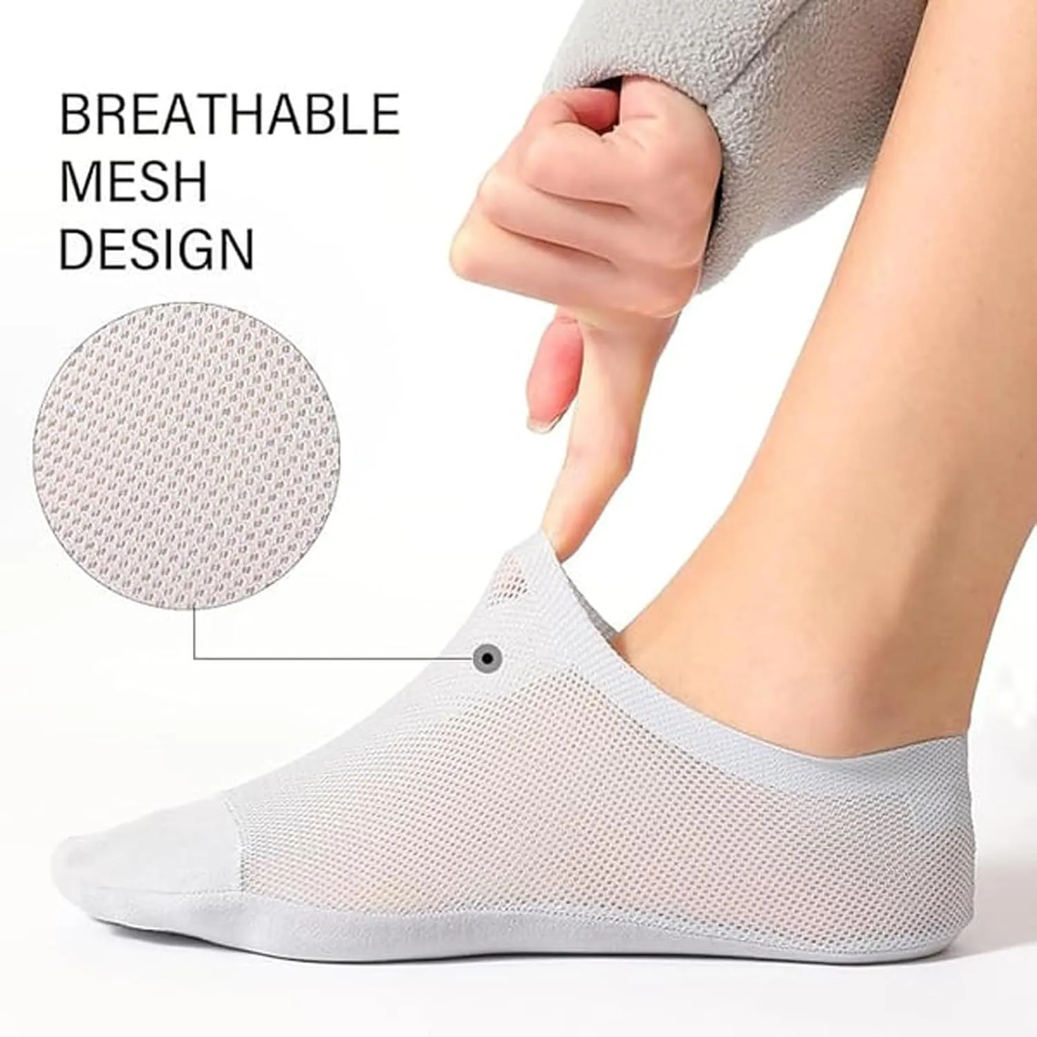 6Pairs Ultra Thin Liner Socks Non Slip ComBed Cotton No Show Socks  Breathable Seamless Low Cut Sock for Men and Women