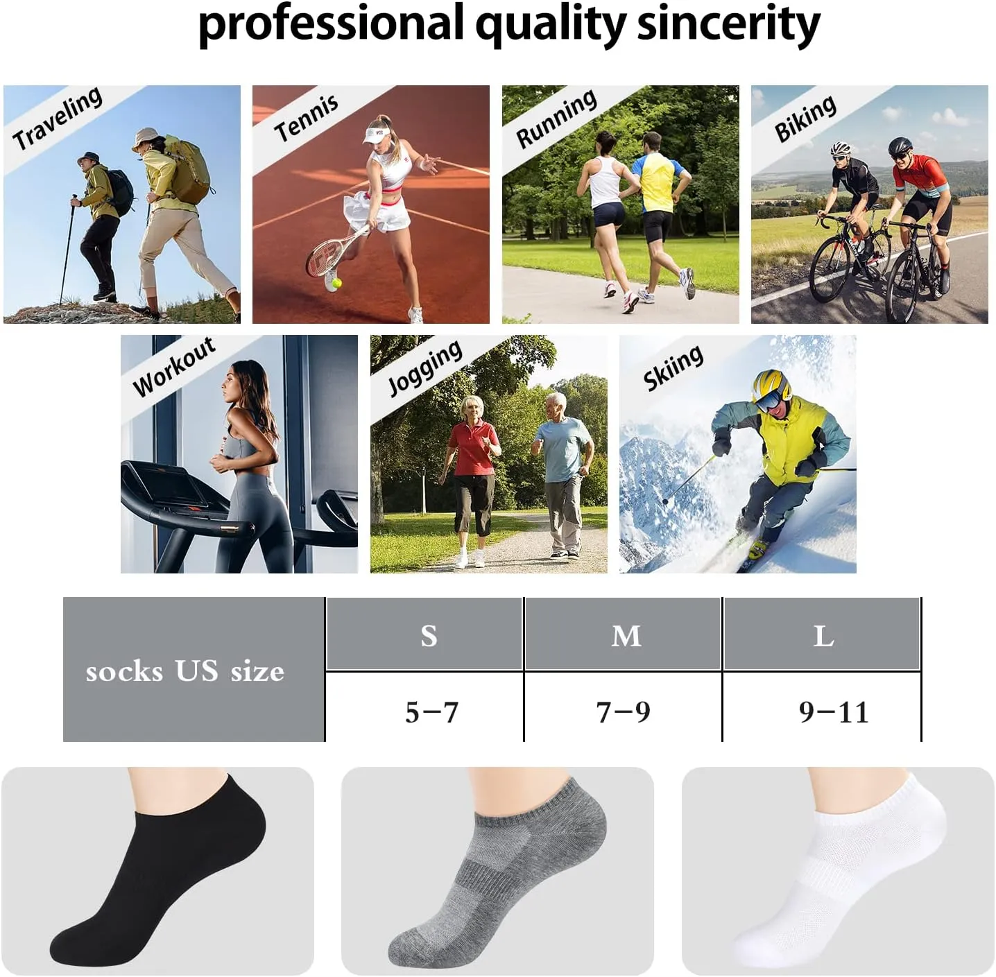 8 Pairs Ankle Socks Women's and Men Thin Cotton Low Cut No Show Athletic Running Socks