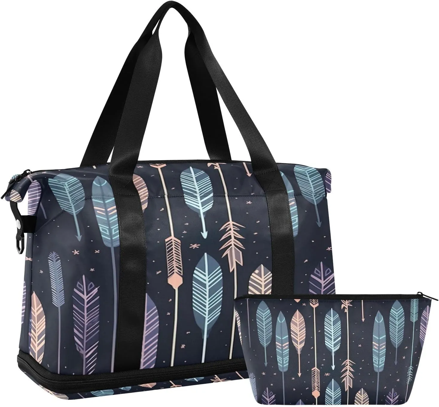 Arrows Pattern Sports Gym Bag,Travel Duffel bag with Wet Pocket & Shoes Compartment Lightweight Waterproof Overnight Bag for Men Women
