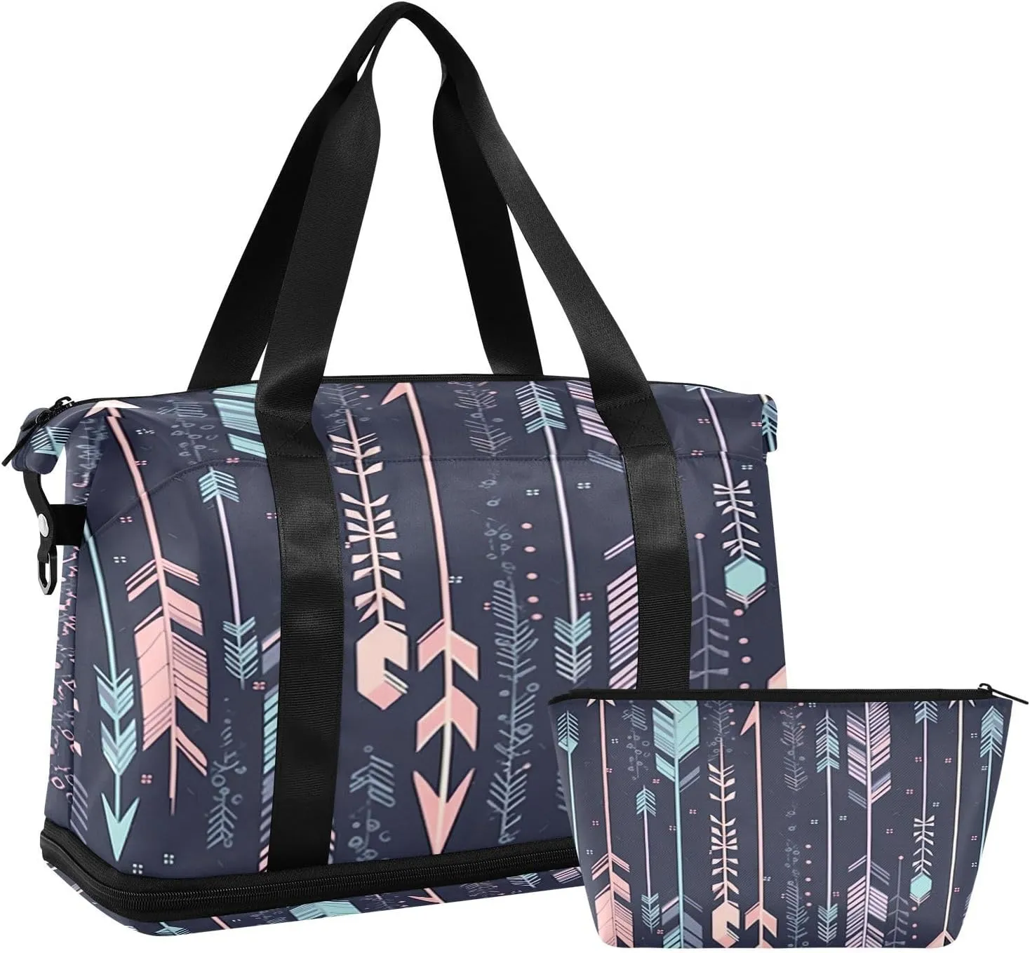 Arrows Pattern Sports Gym Bag,Travel Duffel bag with Wet Pocket & Shoes Compartment Lightweight Waterproof Overnight Bag for Men Women