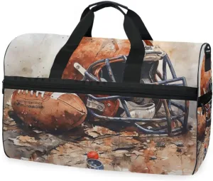 Baseball Helmet Travel Duffel Bag Luggage Sports Gym Bags With Shoes Compartment Large Capacity Lightweight Duffle Bag For Men Women