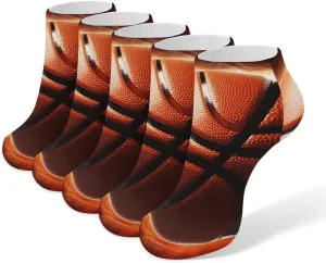 Basketball Ankle Socks Soft Breathable No Show Socks Comfortable Cotton Low Cut Casual Socks for Women Men 5 Pairs
