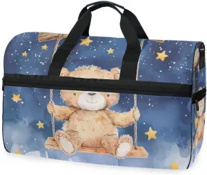 Bear Star Swing Travel Duffel Bag Luggage Sports Gym Bags With Shoes Compartment Large Capacity Lightweight Duffle Bag For Men Women