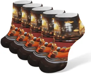 Billiards Ankle Socks Soft Breathable No Show Socks Comfortable Cotton Low Cut Casual Socks for Women Men 5 Pairs