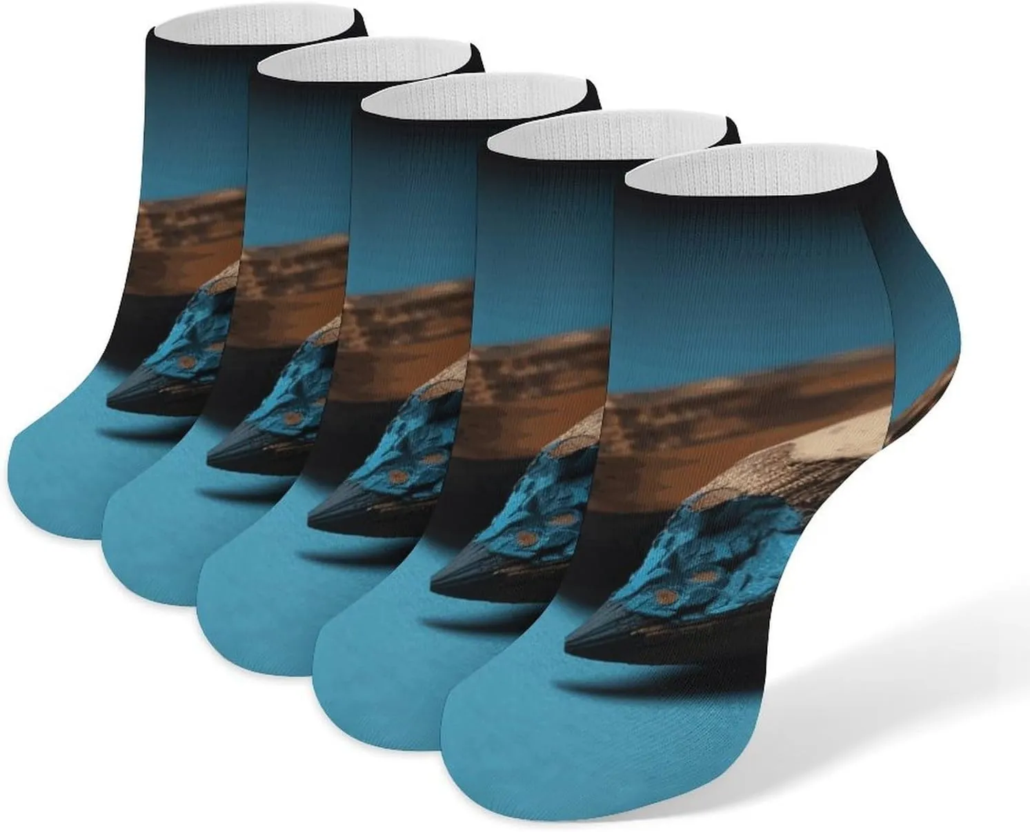 Broken Wood Ankle Socks Soft Breathable No Show Socks Comfortable Cotton Low Cut Casual Socks for Women Men 5 Pairs