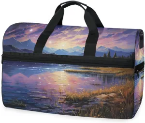 Cartoon Anime Painting Travel Duffel Bag Luggage Sports Gym Bags With Shoes Compartment Large Capacity Lightweight Duffle Bag For Men Women