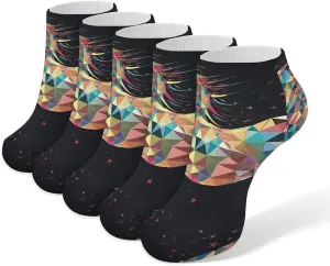 Colorful Horses Ankle Socks Soft Breathable No Show Socks Comfortable Cotton Low Cut Casual Socks for Women Men 5 Pairs