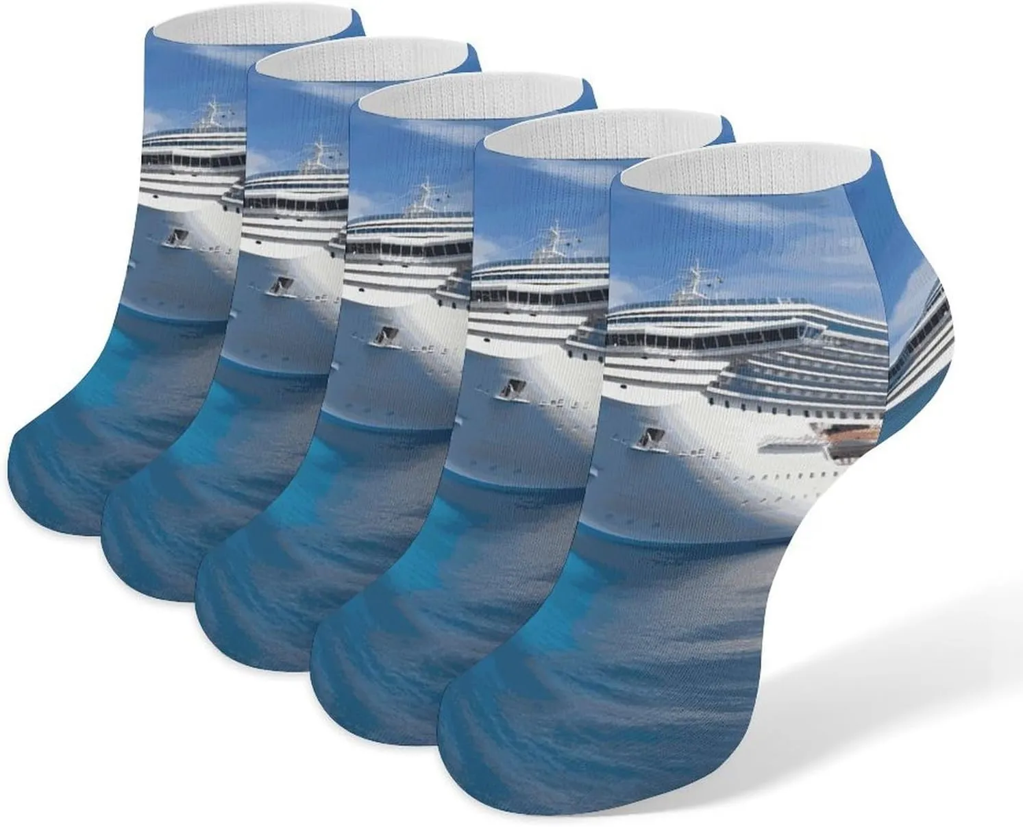 Cruise Ship Ankle Socks Soft Breathable No Show Socks Comfortable Cotton Low Cut Casual Socks for Women Men 5 Pairs