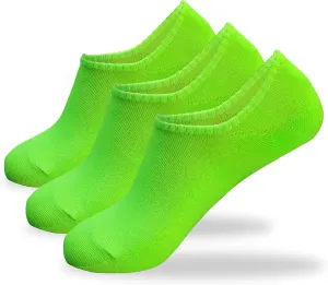 CUTIE MANGO Women's Colorful Bright Neon No-Show Ankle Sneaker Low Cut Vivid Color Crazy Fun Cotton Novelty Casual Socks