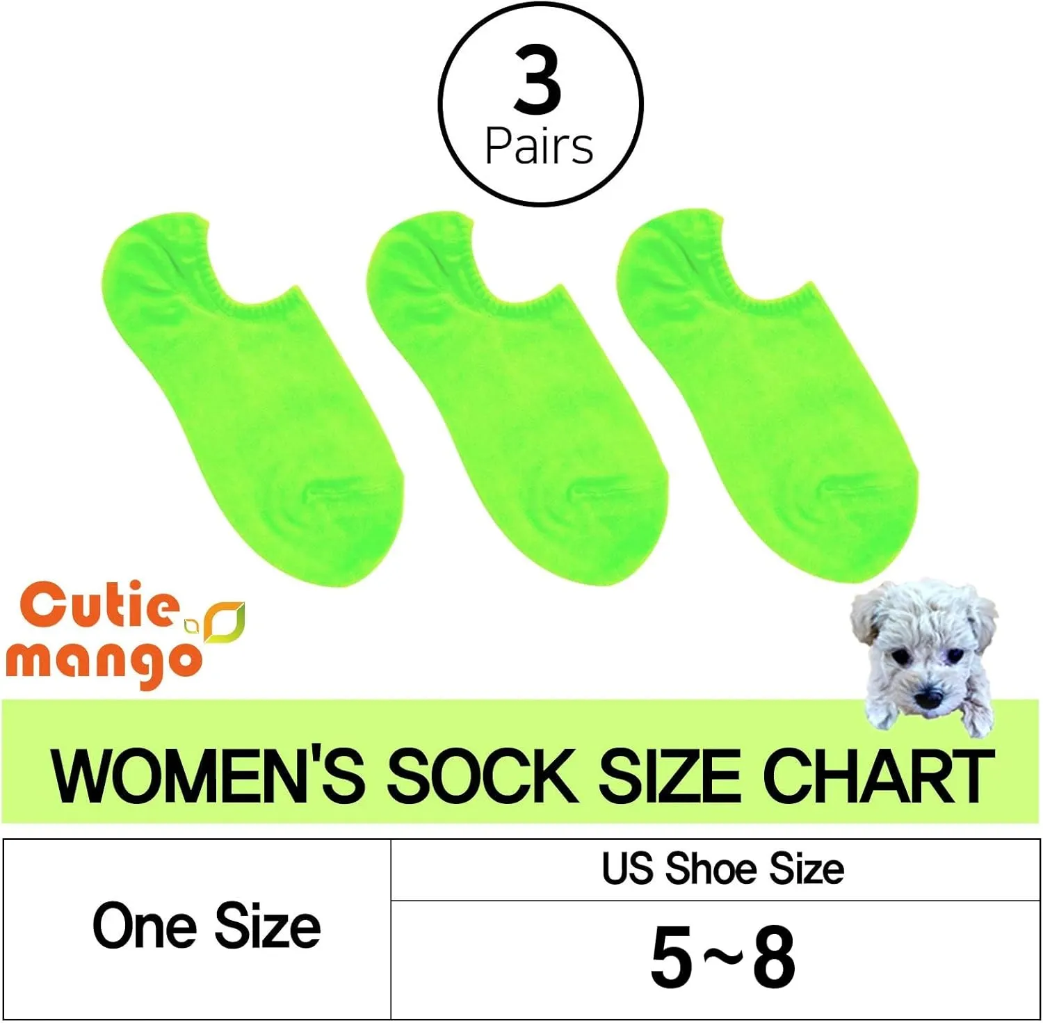 CUTIE MANGO Women's Colorful Bright Neon No-Show Ankle Sneaker Low Cut Vivid Color Crazy Fun Cotton Novelty Casual Socks