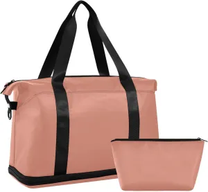 Dark Pink Weekender Bags for Women Travel Duffel Bags with Shoe Compartment Overnight Bag Carry on Sports Duffel Bag with Toiletry Bag for Travel/Business/Gift Dark Pink