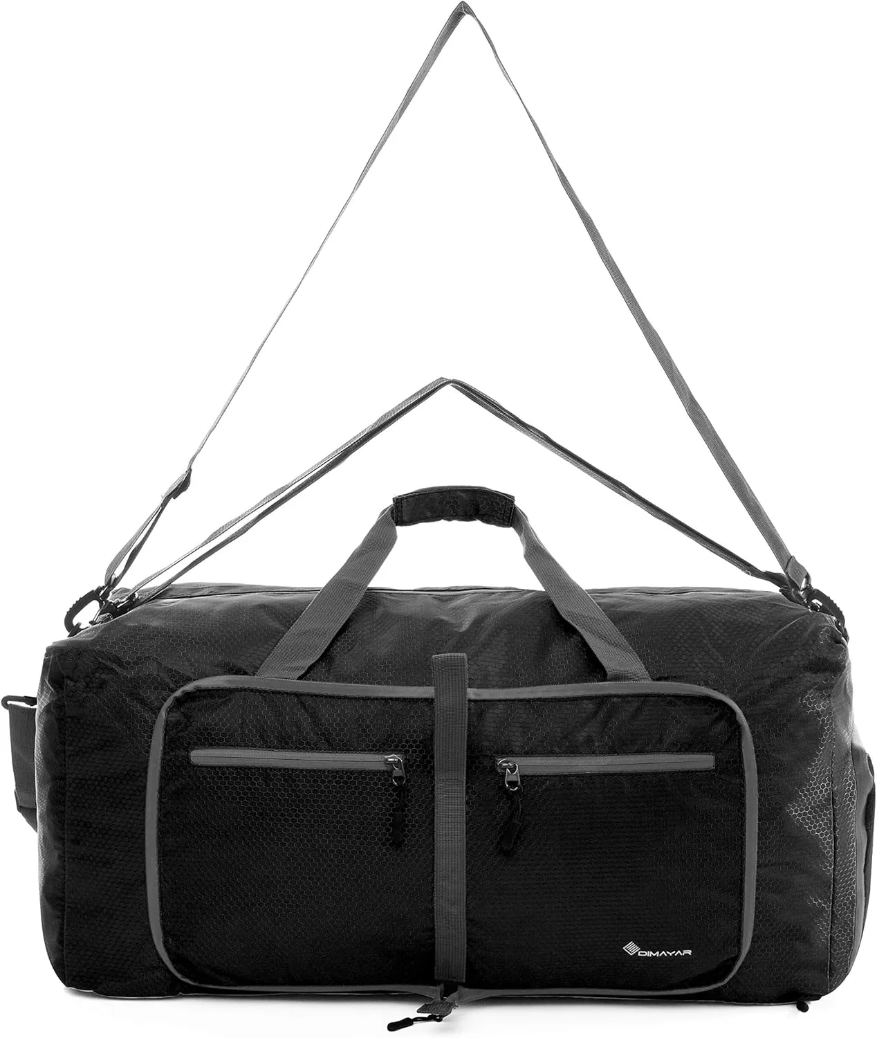 Dimayar Travel Duffle Bag for Men - Foldable Duffel Bag with Shoes Compartment - Overnight Bags Waterproof & Tear Resistant, Black Honeycomb, 40L, Traveling