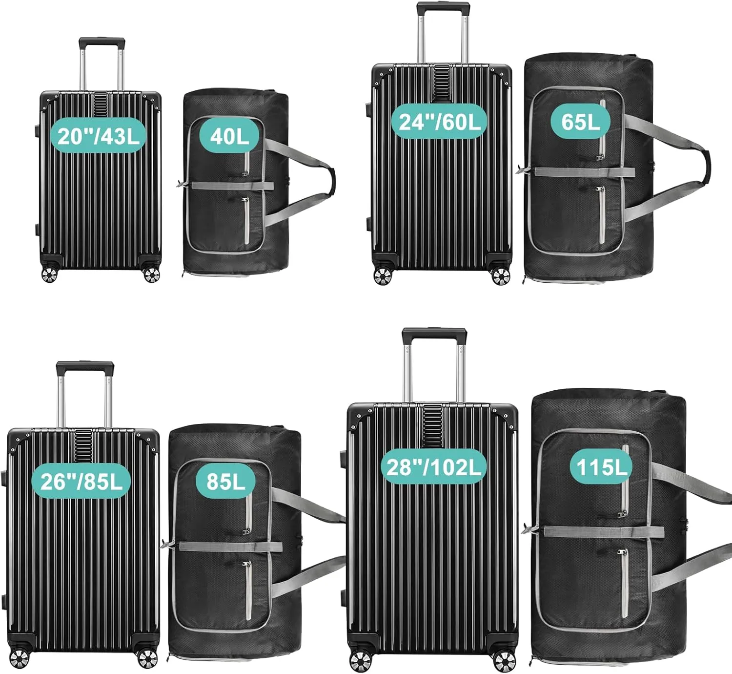 Dimayar Travel Duffle Bag for Men - Foldable Duffel Bag with Shoes Compartment - Overnight Bags Waterproof & Tear Resistant, Black Honeycomb, 40L, Traveling