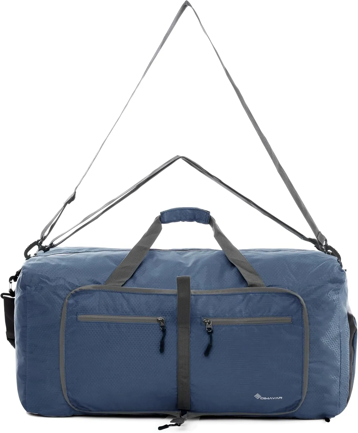 Dimayar Travel Duffle Bag for Men - Foldable Duffel Bag with Shoes Compartment - Overnight Bags Waterproof & Tear Resistant, Dark Blue Honeycomb, 65L