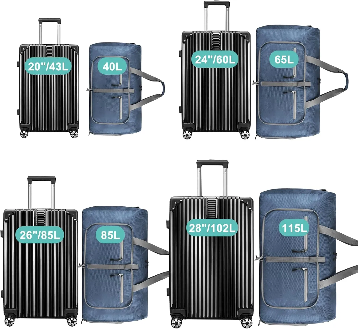 Dimayar Travel Duffle Bag for Men - Foldable Duffel Bag with Shoes Compartment - Overnight Bags Waterproof & Tear Resistant, Dark Blue Honeycomb, 65L