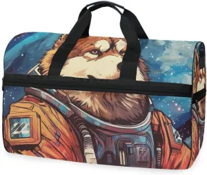 Dog Funny Travel Duffel Bag Luggage Sports Gym Bags With Shoes Compartment Large Capacity Lightweight Duffle Bag For Men Women