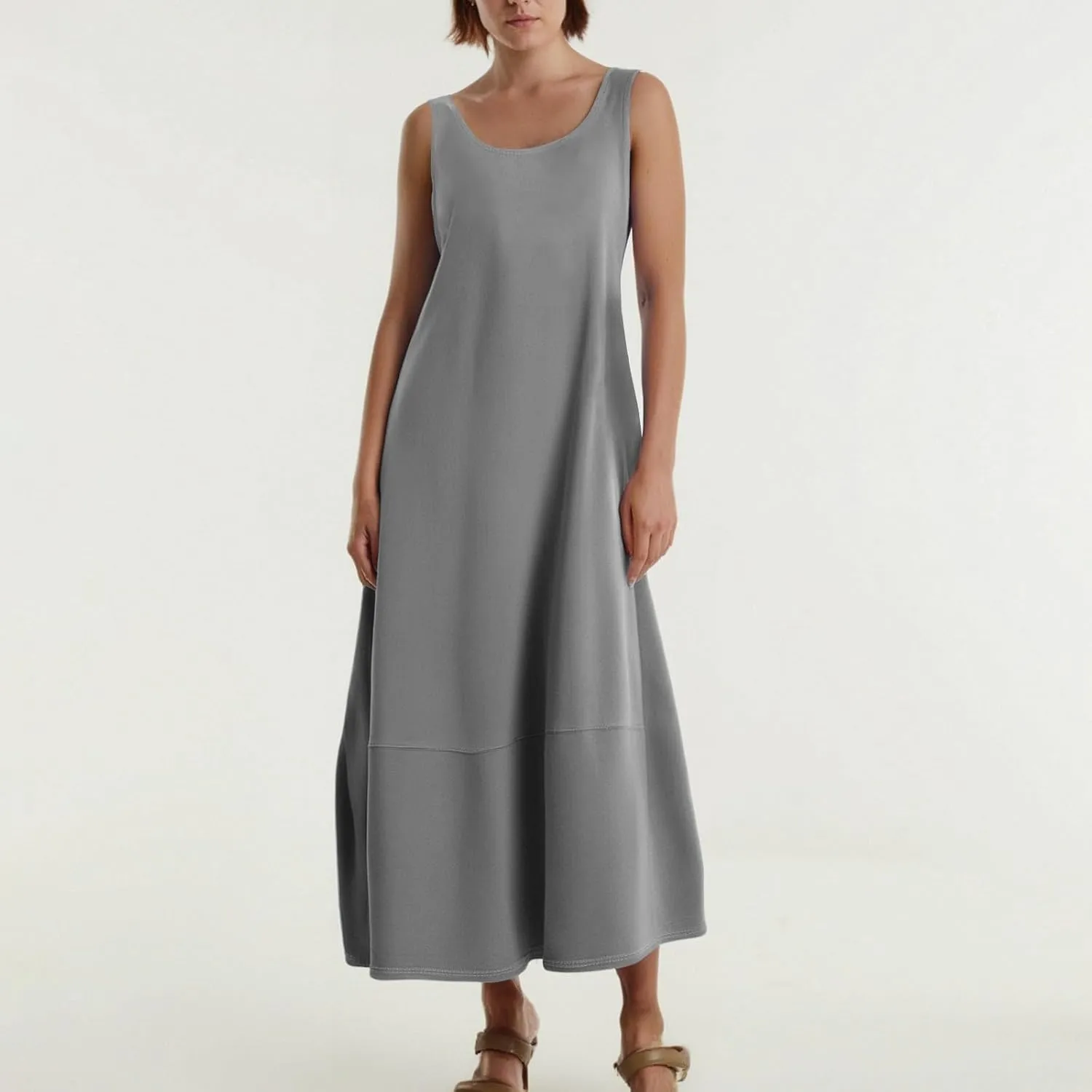 Dresses for Women 2025 Summer Casual Maxi Dress Scoop Neck Sleeveless Sundress Loose Flowy Beach Vacation Tank Dress