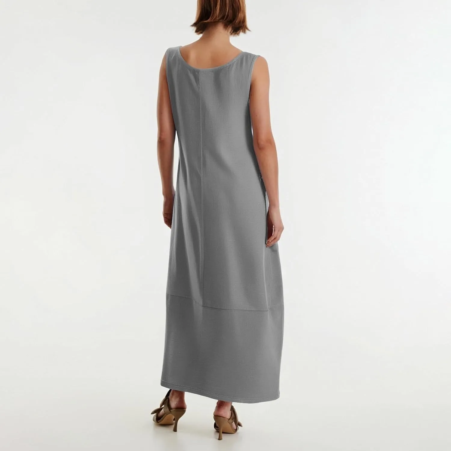 Dresses for Women 2025 Summer Casual Maxi Dress Scoop Neck Sleeveless Sundress Loose Flowy Beach Vacation Tank Dress