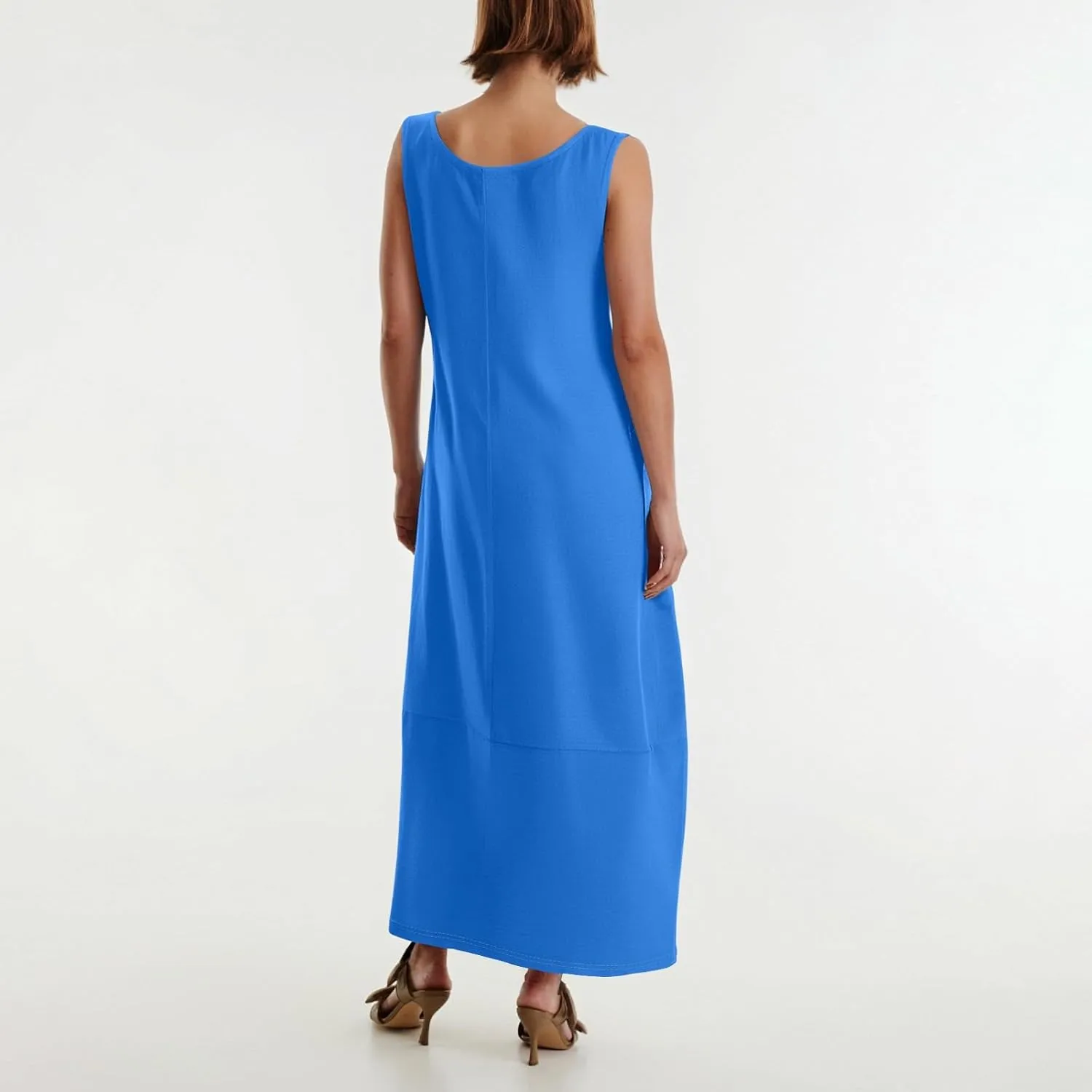 Dresses for Women 2025 Summer Casual Maxi Dress Scoop Neck Sleeveless Sundress Loose Flowy Beach Vacation Tank Dress