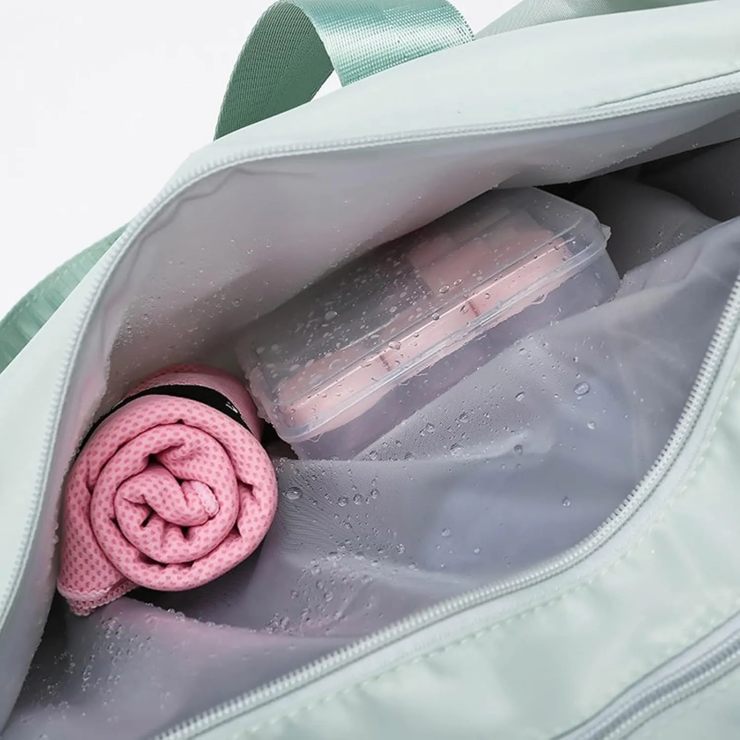 Duffle Bag, Gym Bag for Women, Separate Shoes Compartment Yoga Bag, Wet and Dry Separation Beach Bag, Mint Green, Small, Leisure