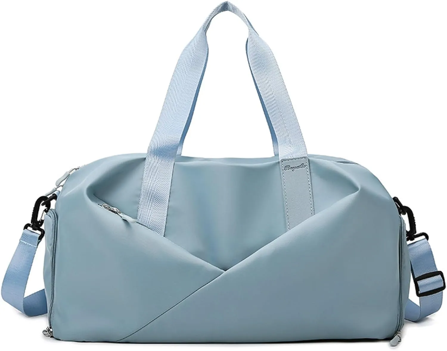 Duffle Bag, Gym Bag for Women, Separate Shoes Compartment Yoga Bag, Wet and Dry Separation Beach Bag, Sky blue, Large, Leisure