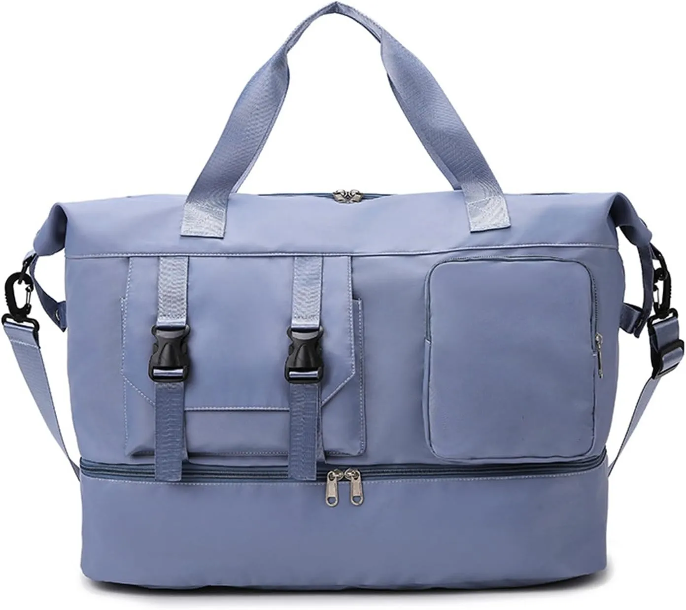 Duffle Bag Gym Bags Waterproof Weekender Bags For Women,With Shoes Compartment Wet Pocket,Sports Bag,Travel Duffle Bag (Blue)
