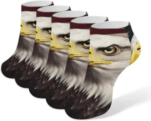 Eagle Ankle Socks Soft Breathable No Show Socks Comfortable Cotton Low Cut Casual Socks for Women Men 5 Pairs