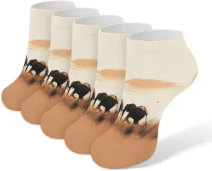 Elephant Family Ankle Socks Soft Breathable No Show Socks Comfortable Cotton Low Cut Casual Socks for Women Men 5 Pairs