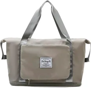Expandable Travel Duffel Bag with Wet Pocket Shoes Compartment Overnight Weekender Bag Waterproof Gym Workout Handbag for Women and Man