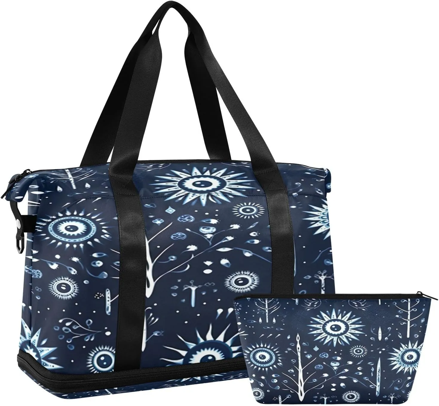 Eyes Blue Sports Gym Bag,Travel Duffel bag with Wet Pocket & Shoes Compartment Lightweight Waterproof Overnight Bag for Men Women