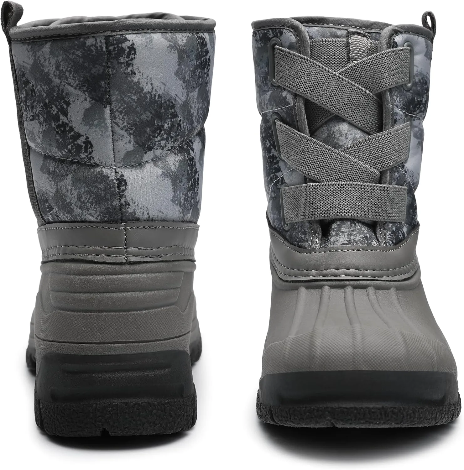 festooning Toddler Boys Girls Snow Boots Velvet Lined Elastic Band Waterproof Non-Slip Boot Outdoor Winter Warm Shoes for Kids
