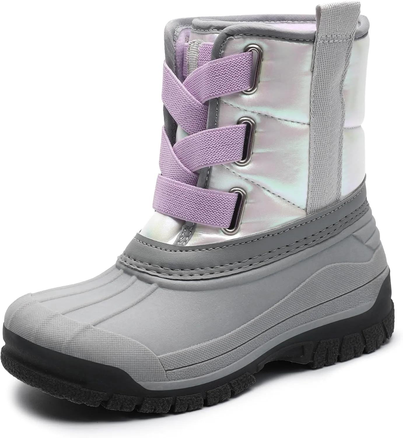 festooning Toddler Boys Girls Snow Boots Velvet Lined Elastic Band Waterproof Non-Slip Boot Outdoor Winter Warm Shoes for Kids