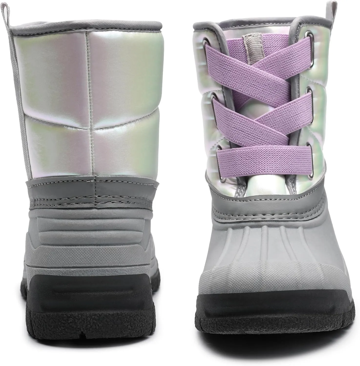 festooning Toddler Boys Girls Snow Boots Velvet Lined Elastic Band Waterproof Non-Slip Boot Outdoor Winter Warm Shoes for Kids