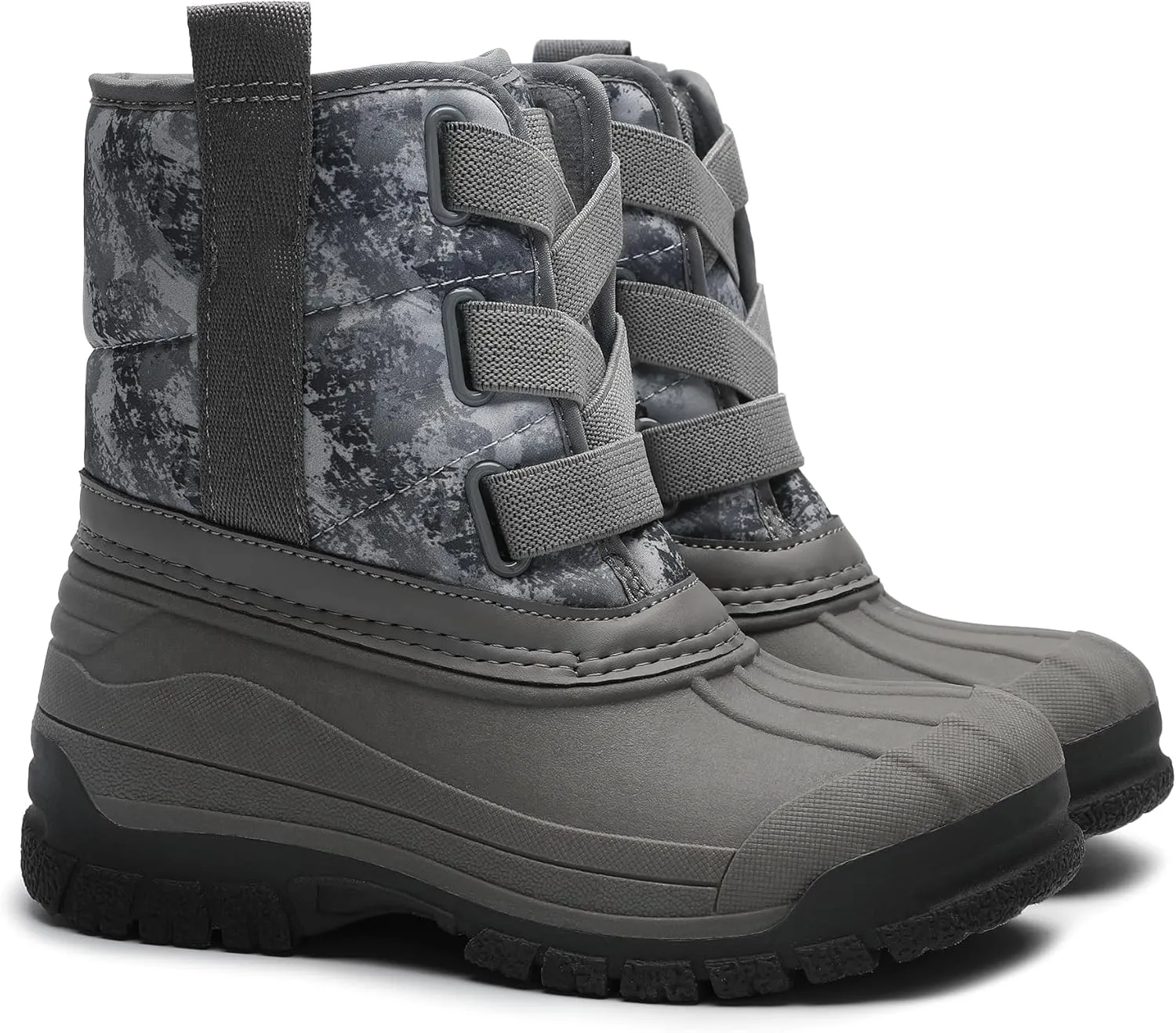 festooning Toddler Boys Girls Snow Boots Velvet Lined Elastic Band Waterproof Non-Slip Boot Outdoor Winter Warm Shoes for Kids