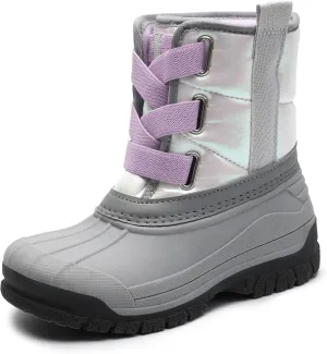 festooning Toddler Boys Girls Snow Boots Velvet Lined Elastic Band Waterproof Non-Slip Boot Outdoor Winter Warm Shoes for Kids