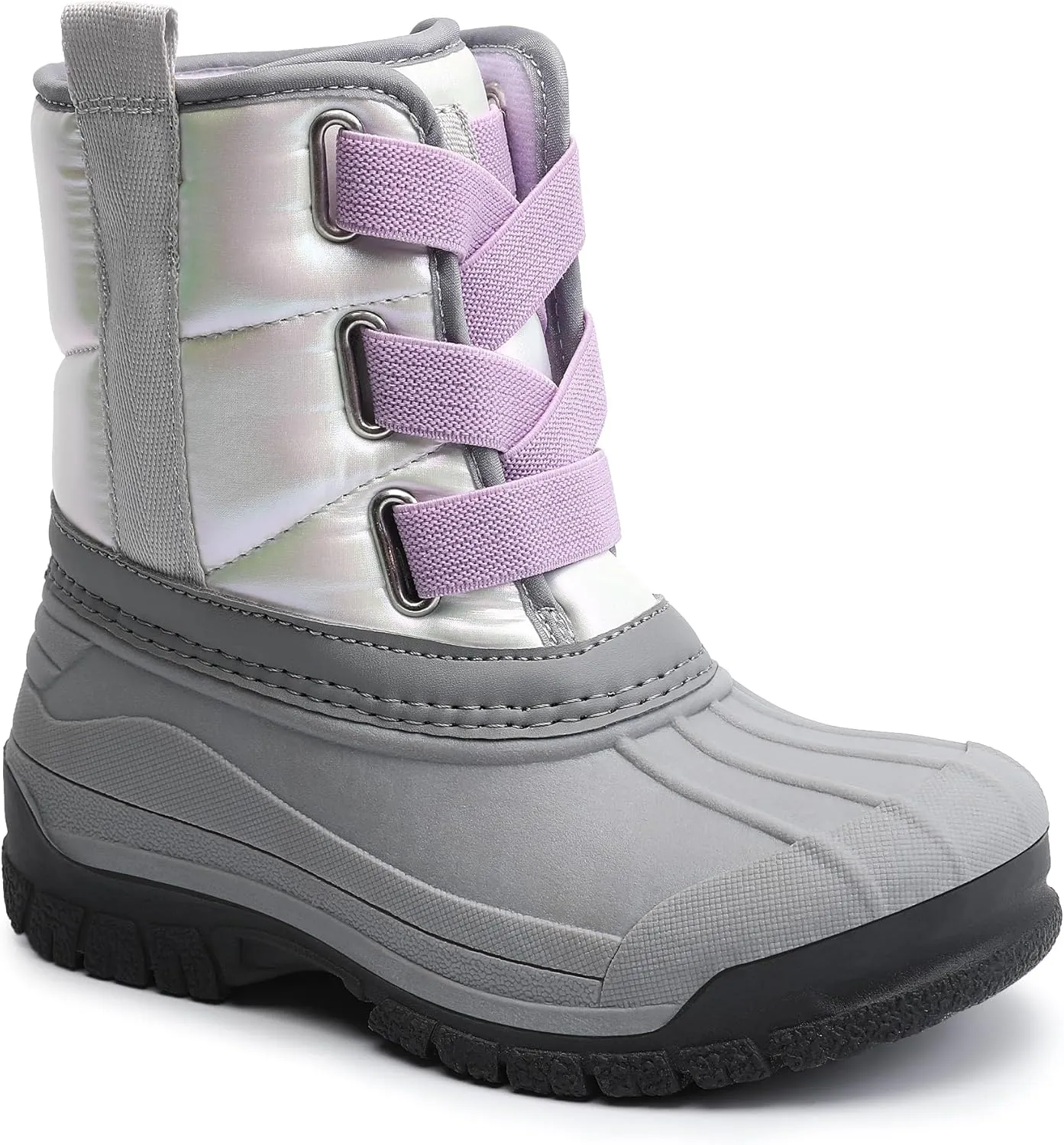 festooning Toddler Boys Girls Snow Boots Velvet Lined Elastic Band Waterproof Non-Slip Boot Outdoor Winter Warm Shoes for Kids