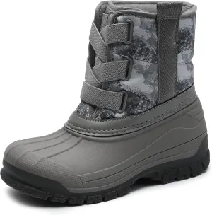 festooning Toddler Boys Girls Snow Boots Velvet Lined Elastic Band Waterproof Non-Slip Boot Outdoor Winter Warm Shoes for Kids