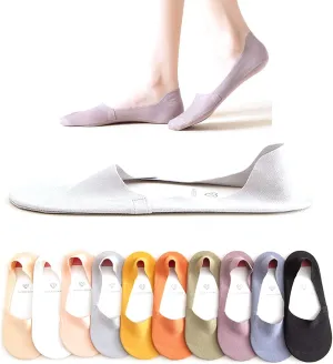 fidragon Women No Show Socks Low Cut Women Invisible for Flats and Dress Shoes Liner Socks with Non-Slip Heel Grips