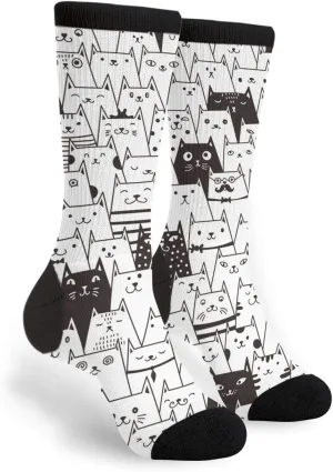 FREEHOTU Cute Yellow Mouse In Cheese Home Fun Colorful Novelty Graphic Crew Tube Socks For Men Women