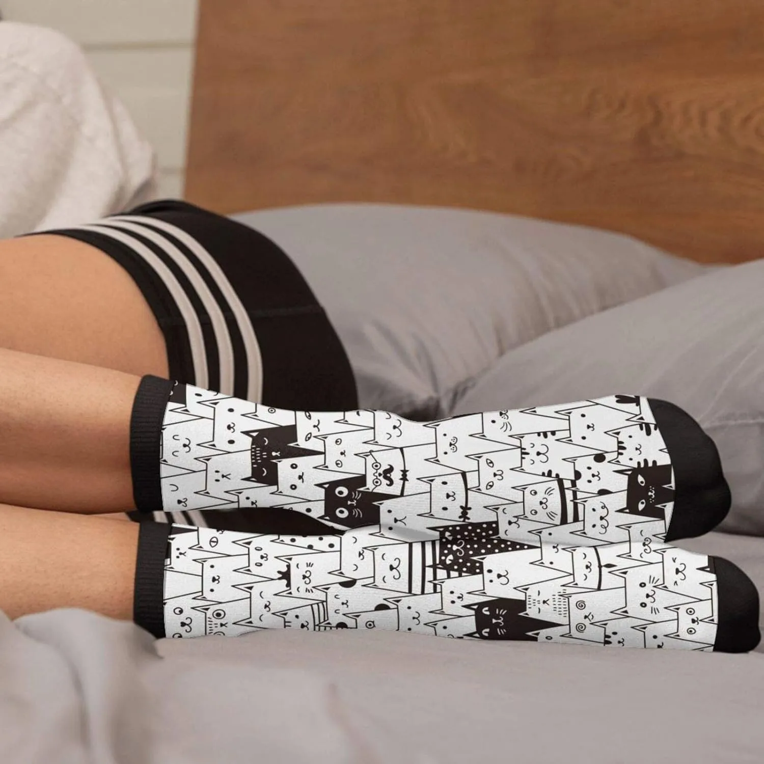 FREEHOTU Cute Yellow Mouse In Cheese Home Fun Colorful Novelty Graphic Crew Tube Socks For Men Women