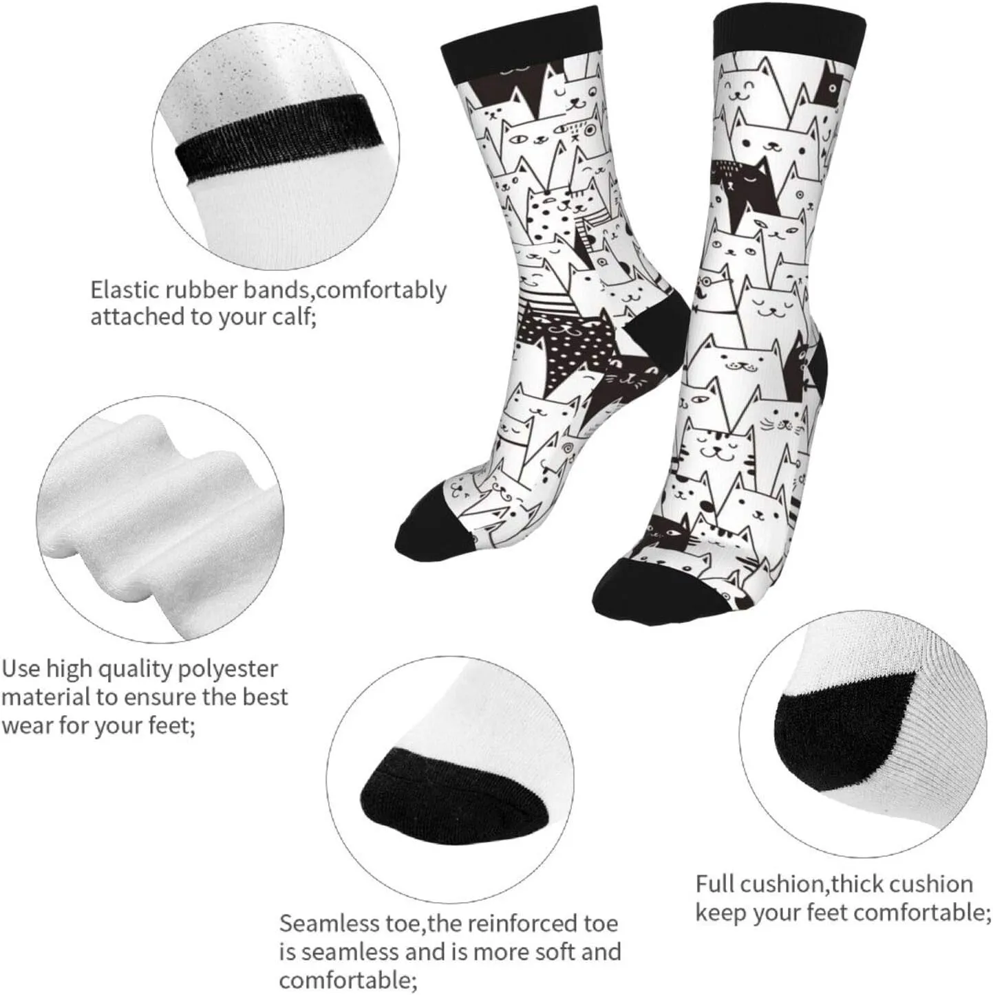 FREEHOTU Cute Yellow Mouse In Cheese Home Fun Colorful Novelty Graphic Crew Tube Socks For Men Women
