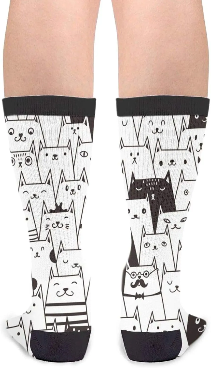 FREEHOTU Cute Yellow Mouse In Cheese Home Fun Colorful Novelty Graphic Crew Tube Socks For Men Women