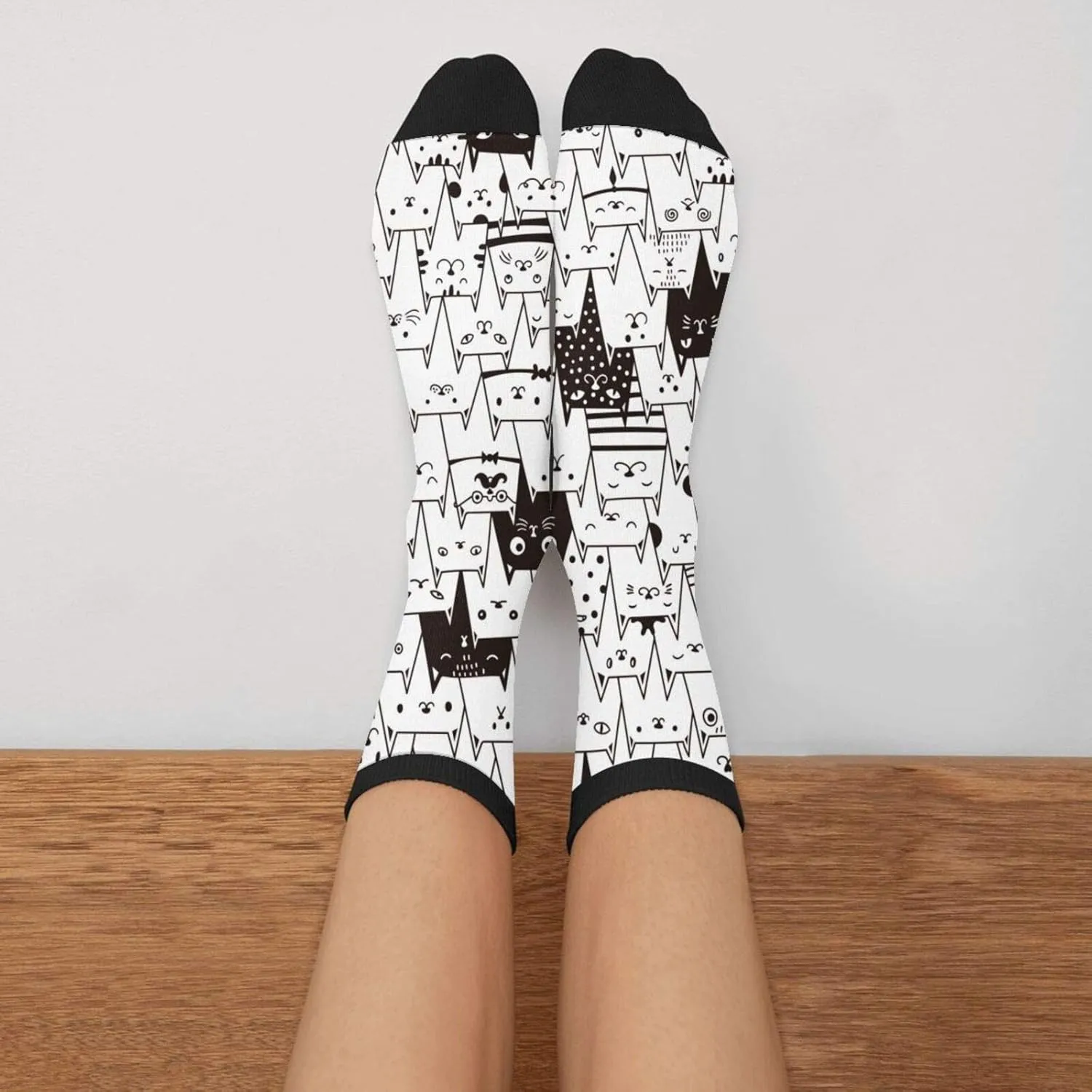 FREEHOTU Cute Yellow Mouse In Cheese Home Fun Colorful Novelty Graphic Crew Tube Socks For Men Women