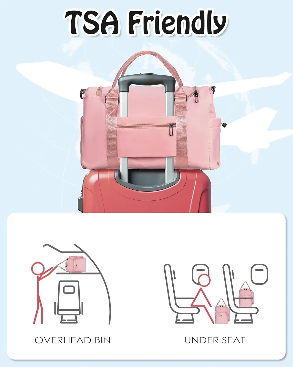 Gift for Teen Girl, Initial Gym Bag for Girls, Kids Travel Duffel Bag, Sports Bag, Personalized Weekender Bag with Shoes Compartment