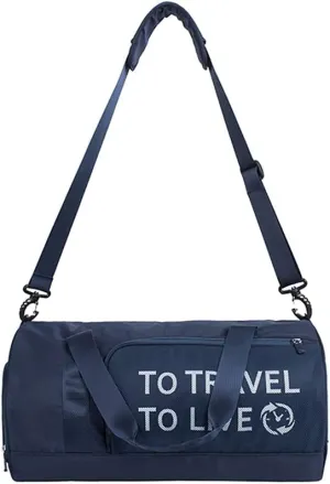 Gym Bag Duffel Bag for Travel Weekender Bag for Women Sports Tote Bag with Dry Wet Pocket &Shoes Compartment (Blue)