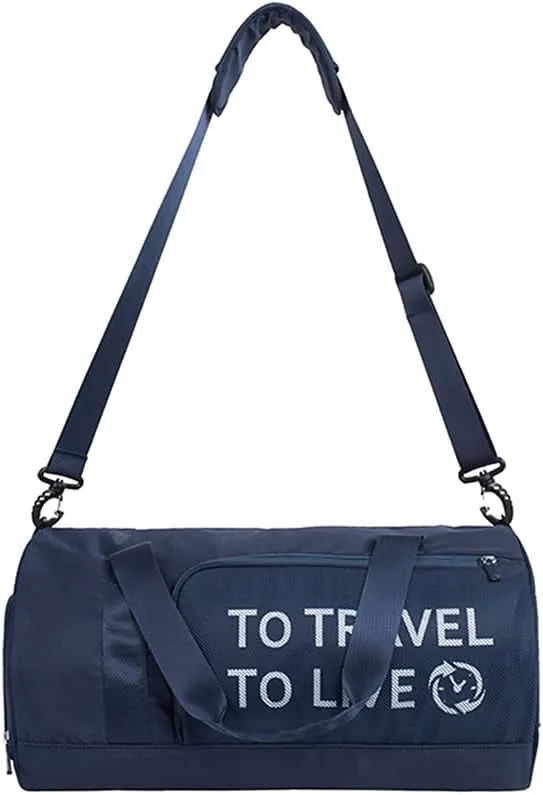 Gym Bag Duffel Bag for Travel Weekender Bag for Women Sports Tote Bag with Dry Wet Pocket &Shoes Compartment (Blue)